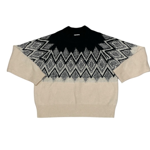 Varley Sweaters - Varley Siren Relaxed Jacquard Sweater Whitecap Grey Black Jacquard Color Medium